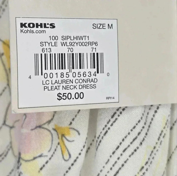 Lauren Conrad size Medium New with tags Pleated round neck midi dress. - Picture 4 of 15